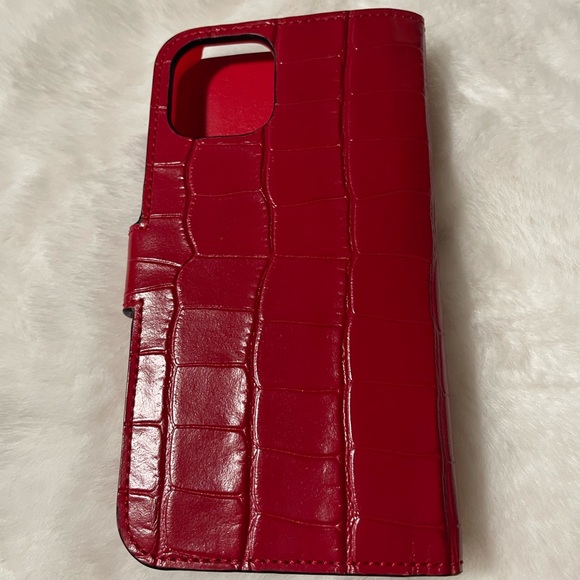 Christian Louboutin Red Leather iPhone Case w/Card Slots & Metal Snap Closure - Picture 6 of 13